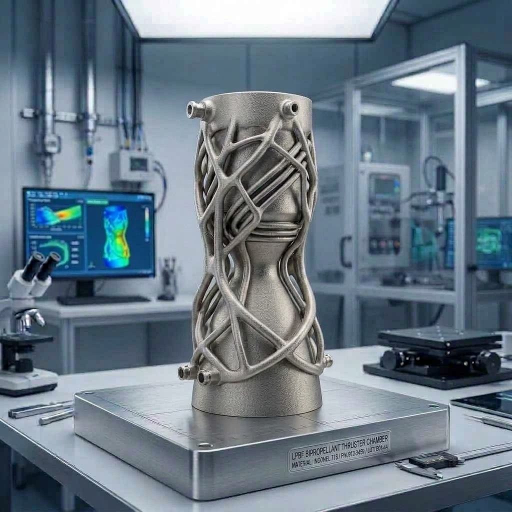 Green bipropellant thruster chamber