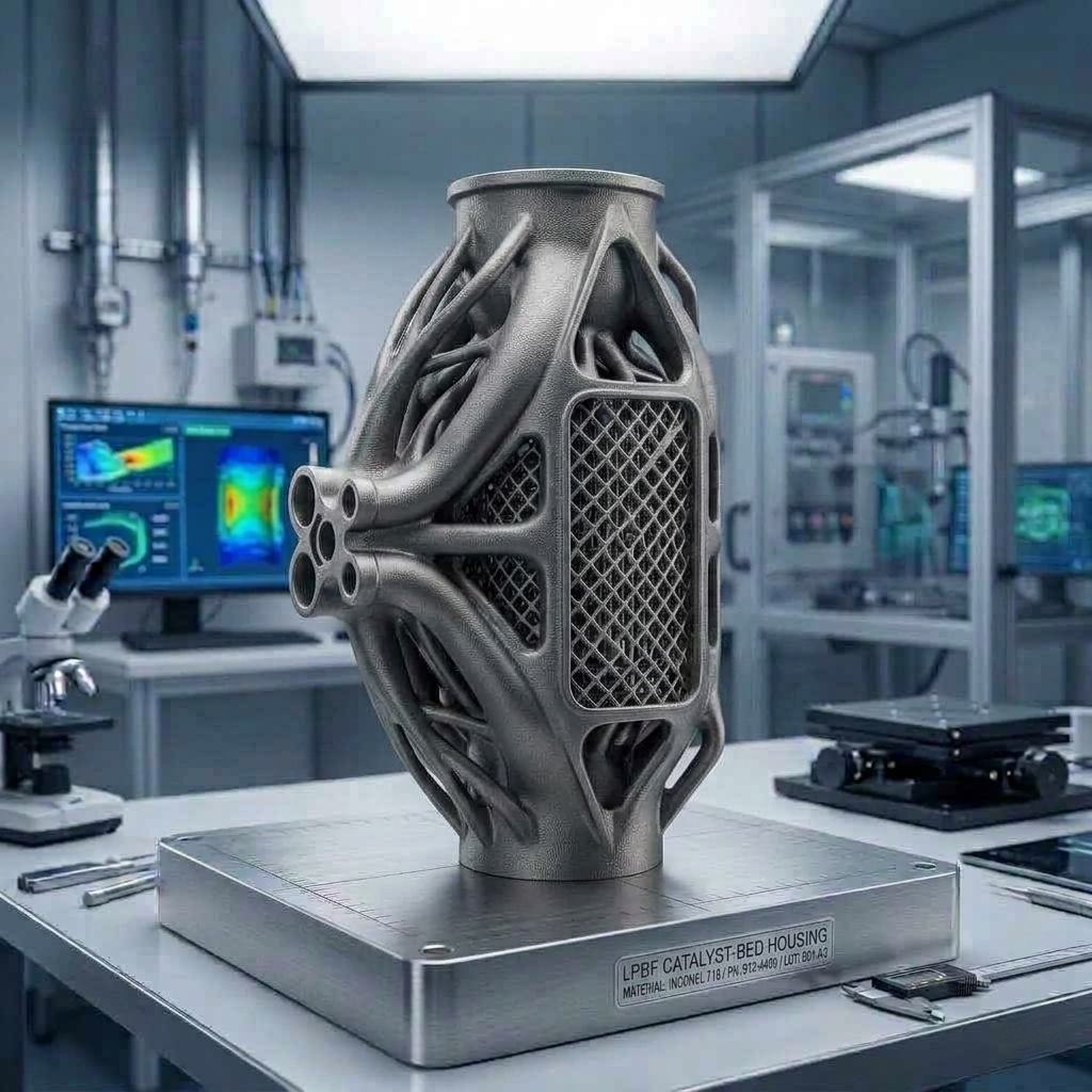 Green-propulsion catalyst-bed housing