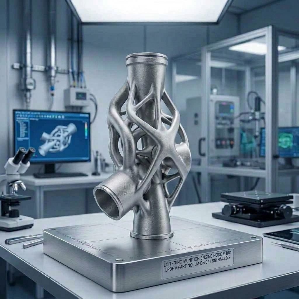 Loitering munition structural engine node